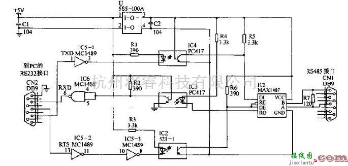 接口电路中的基于SC-232数据通讯接口信号电路图  第1张