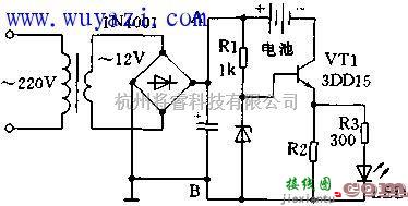 充电电路中的单管恒流充电器工作原理图  第1张