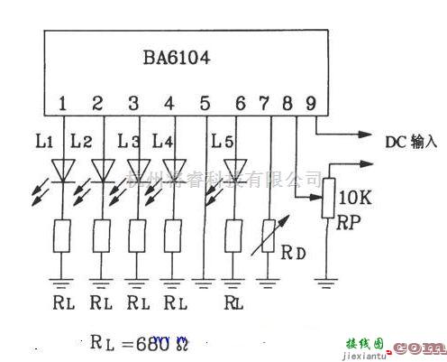 LED电路中的BA6104五位LED电平表驱动集成电路  第1张