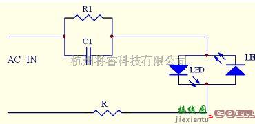 LED电路中的简易电容降压驱动LED电路  第1张