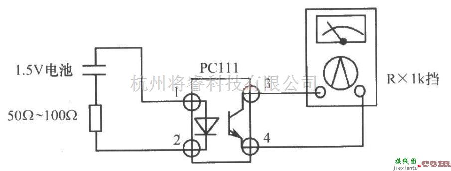 光电耦合器中的利用光电耦合器的光电效应电路图  第1张