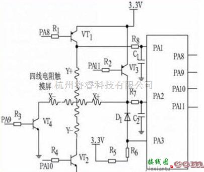 接口电路中的可实现触摸屏控制器功能的接口电路  第1张