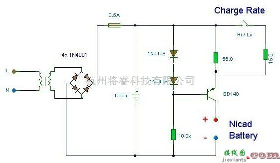 充电电路中的一款便携式自动电池充电器电路图  第1张