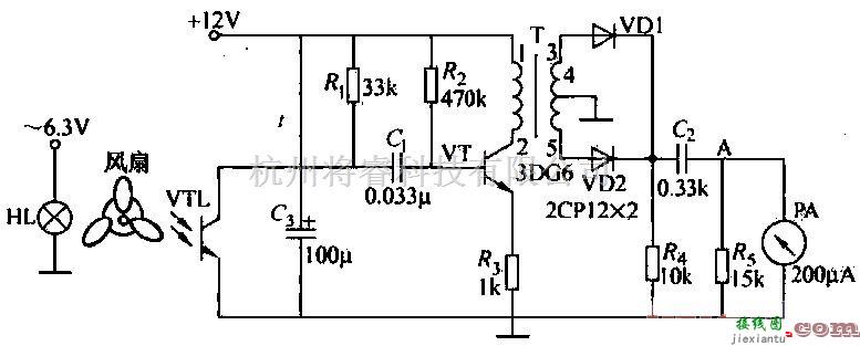 仪器仪表中的电风扇的转速测试电路图  第1张