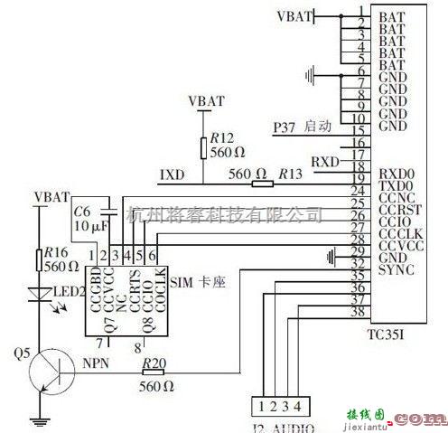 电源电路中的一款TC35I双频高度集成的GSM模块电路图  第1张