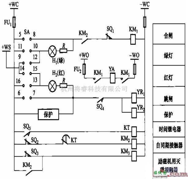 控制电路中的采用CD2-G型的灭磁开关控制电路图  第1张