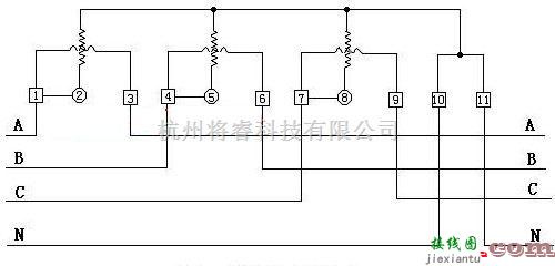 基础电路中的三相电度表接线电路图  第1张