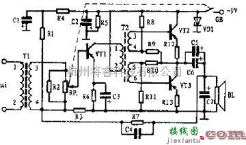 音频处理中的由多种元件组成的音频信号放大器电路  第1张