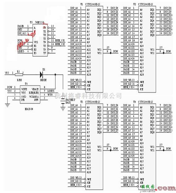 微机单片机中的信息存储器模块的电路图  第1张