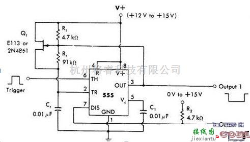 数字电路中的反相单稳电路图  第1张