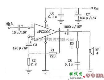 音频电路中的μPC2002的典型应用电路图  第1张