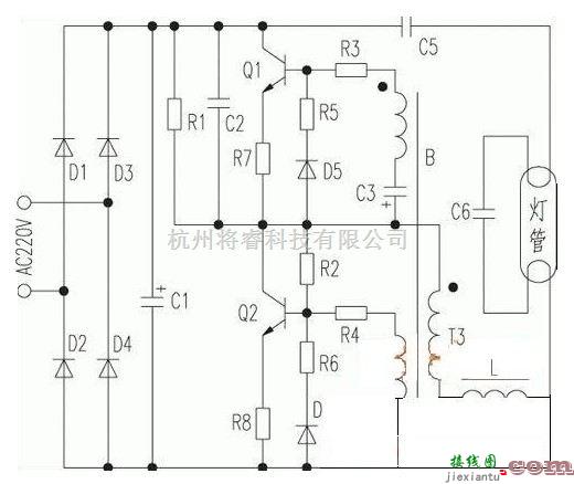 LED电路中的LED日光灯的原理电路图  第1张