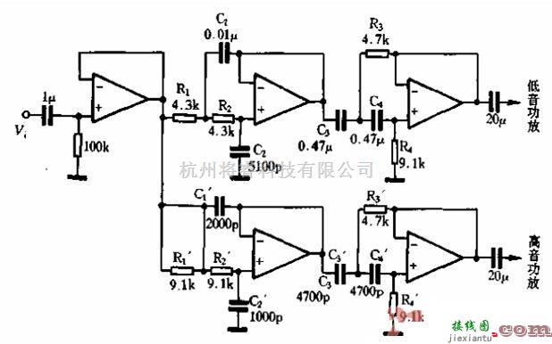 滤波器中的采用运算放大器的滤波器电路图  第1张