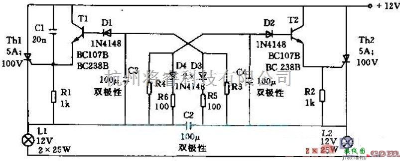 电源电路中的一款电池供电的闪光灯电路图  第1张