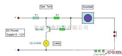 报警控制中的电磁型可视门铃报警开关电路图  第1张