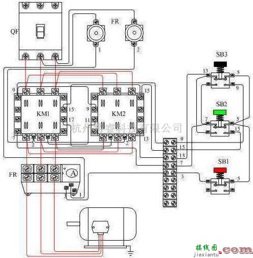 控制电路中的电动机正反转控制接线图（一）  第1张