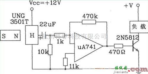 霍尔传感器中的由UGN-3501T传感器组成的计数器电路图  第1张