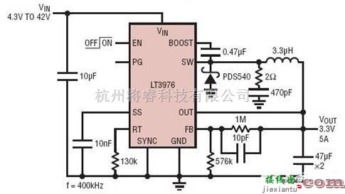 稳压电源中的LT3976降压型开关稳压电路  第1张