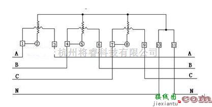 仪器仪表中的三相电度表电路图  第1张