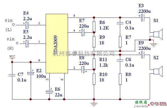 电源电路中的一款TDA2009单电源功放应用电路  第1张