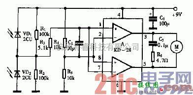 遥控电路中的巧用KD-28做光控玩具车原理电路图  第1张