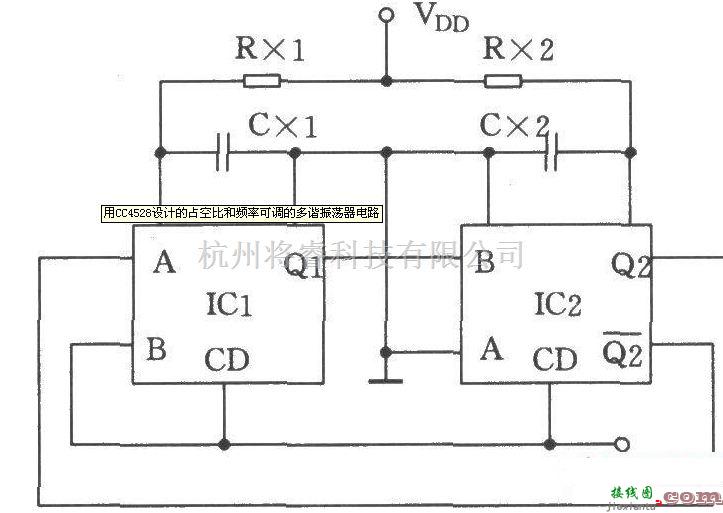 多谐振荡产生中的一款CC4528的双单稳态触发器设计多谐振荡器电路图  第1张