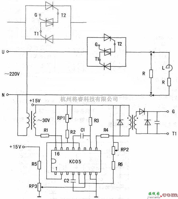 电源电路中的一款单相反并联交流调压电路图  第1张