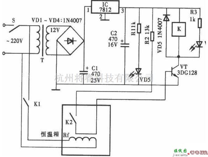 温控电路中的一款RKC XTE-7000的温度控制器电路图  第1张