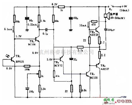 通信电路中的一款可见光通信接收电路图  第1张