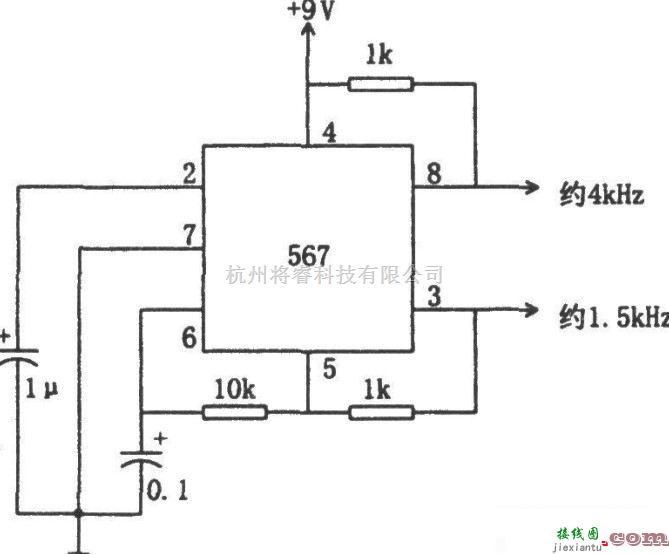 振荡电路中的一款用于自动电话系统的双频振荡电路  第1张