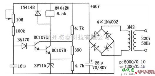 继电器控制中的一款继电器延时吸合电路图  第1张