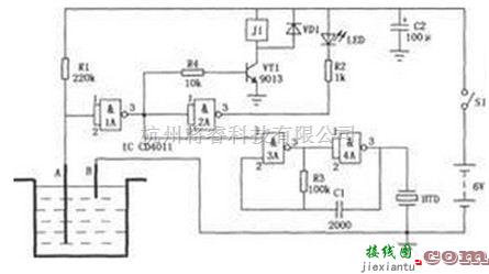 控制电路中的水位控制器电路图  第1张