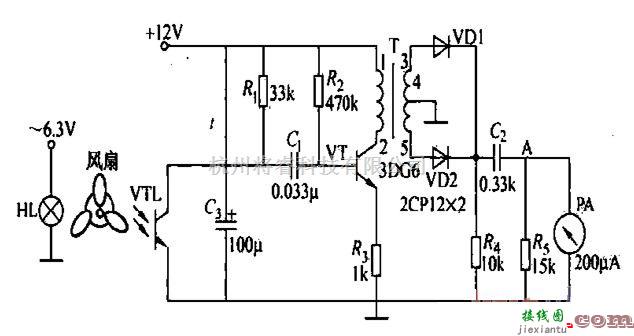 仪器仪表中的测量电风扇转速的电路图  第1张