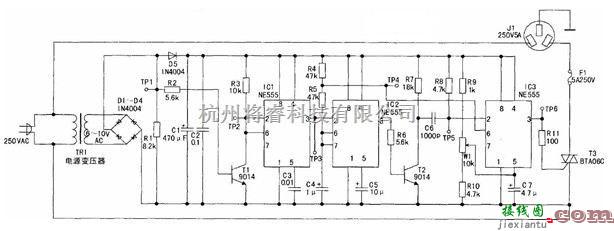 电源电路中的可控硅过零触发调压器原理电路  第1张