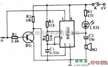 检测电路中的声光数字电平检测器电路图  第1张