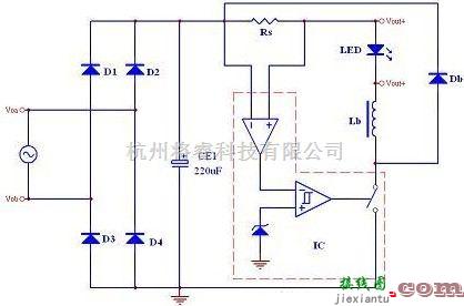 恒流源中的LED恒流驱动电源的原理电路  第1张