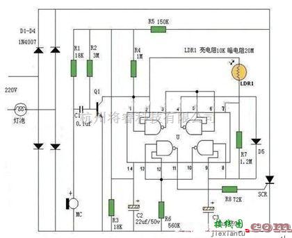 自动控制中的一款颇具创意的防误触发声控灯电路图  第1张