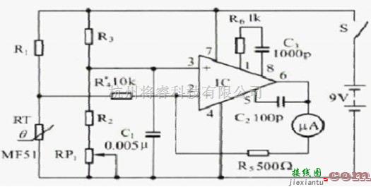 仪器仪表中的高精度的电子体温计电路图  第1张