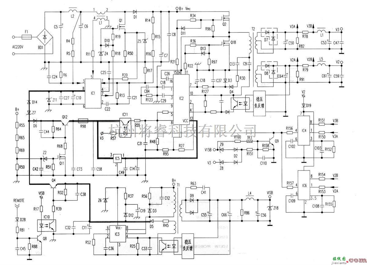 电源电路中的力信LCD开关电源部分电路图  第1张