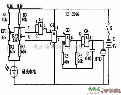 报警控制中的光线强弱报警电路  第1张