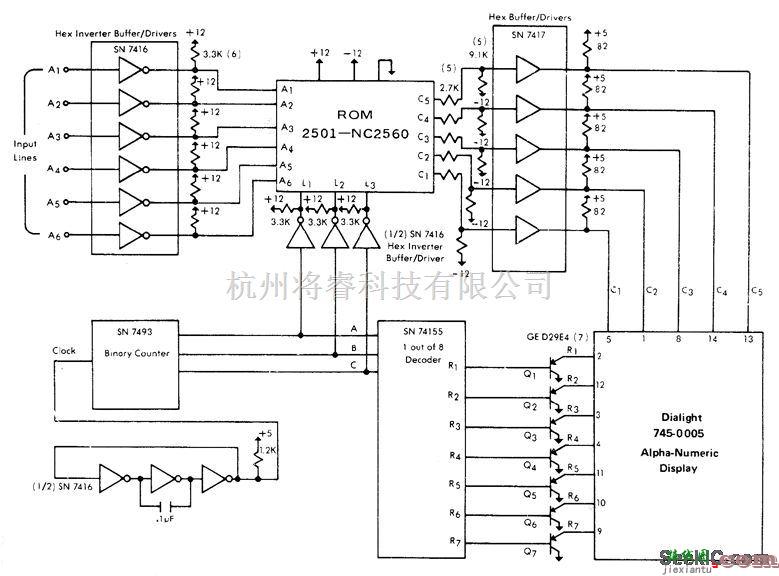 基础电路中的5×7点矩阵电路  第1张