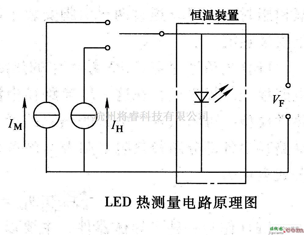 专用测量/显示电路中的LED热测量电路原理图  第1张