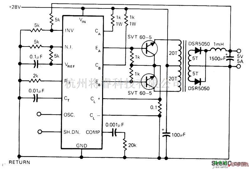 控制电路中的5V 5A带IC切换器电路
  第1张