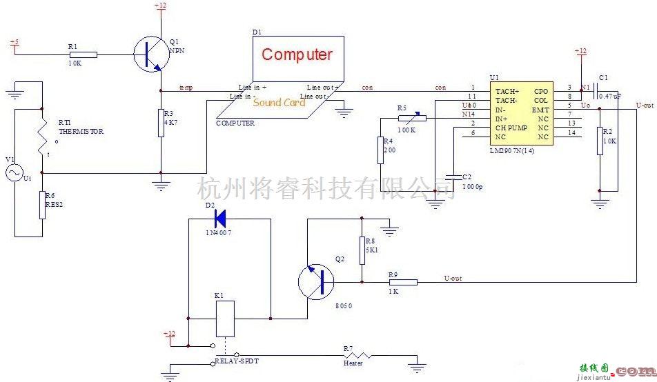 温控电路中的自动温度控制系统硬件电路图  第2张