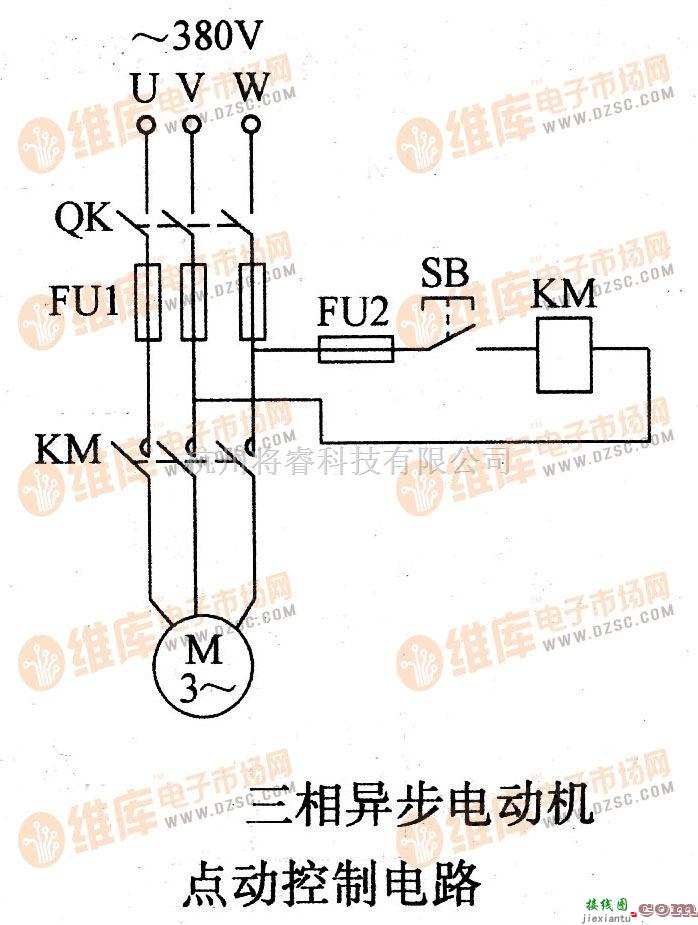 电机控制专区中的三相异步电动机点动控制电路  第1张