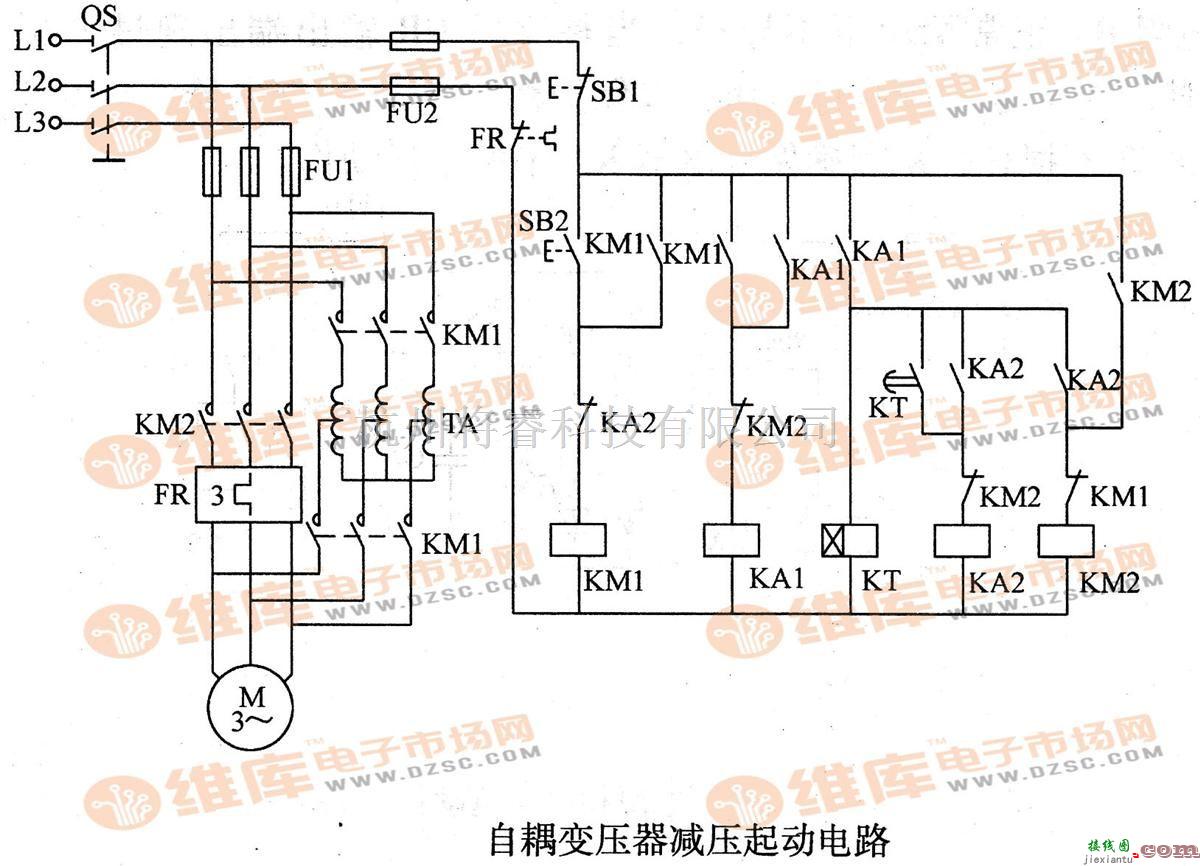 控制电路中的自耦变压器减压起动电路  第1张