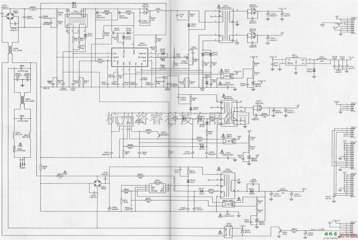 电源电路中的海信TLM3277型液晶彩色电视机电路原理图——电源电路  第1张