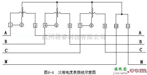 基础电路中的三相电度表接线图及接线方法  第1张