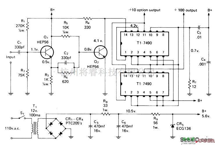 控制电路中的双十进位定标器  第1张
