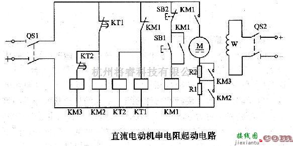 电机控制专区中的直流电动机串电阻起动电路  第1张